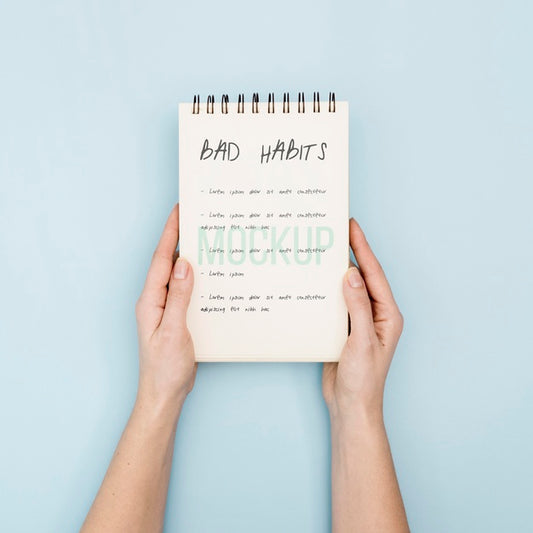 Free Notebook With Bad Habit List Psd