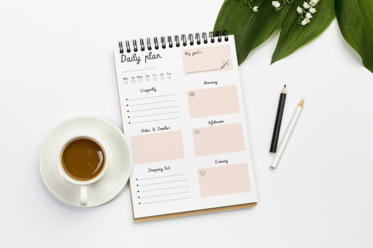 Free Notebook With Daily Plan Concept Psd