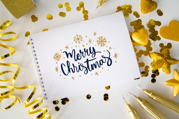 Free Notebook With Message For Christmas Psd