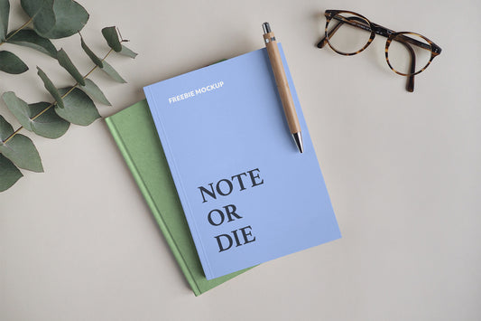 Free Notebook With Pen Mockup
