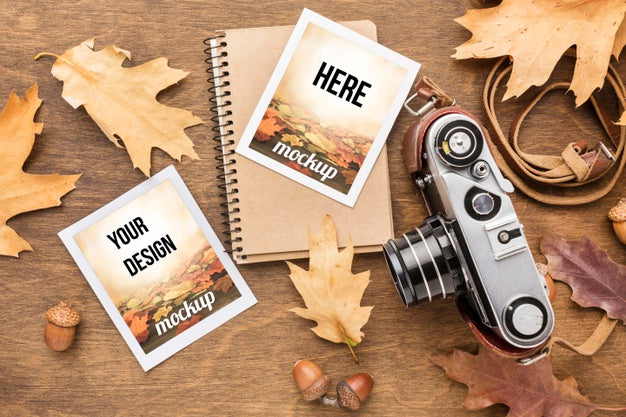 Free Notebook With Photos And Camera Psd – CreativeBooster