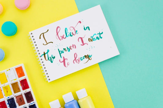 Free Notebook With Positive Draw Message Psd