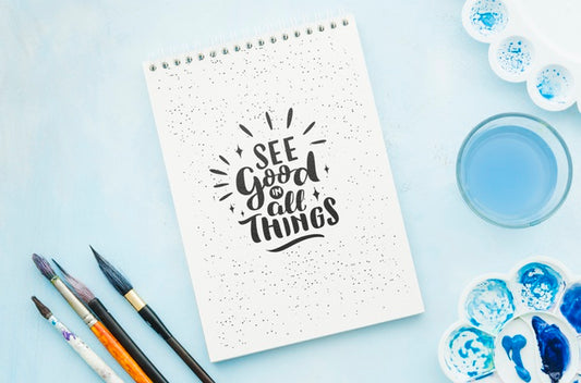 Free Notebook With Positive Message Draw Psd