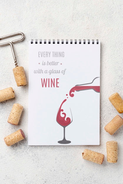 Free Notebook With Wine Stoppers Psd