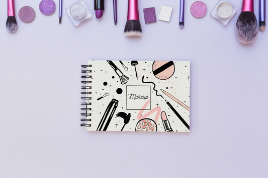 Free Notepad Mockup With Beauty Concept Psd