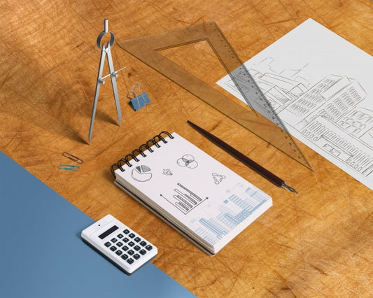 Free Notepad Mockup With Elements From Isometric Perspective Psd
