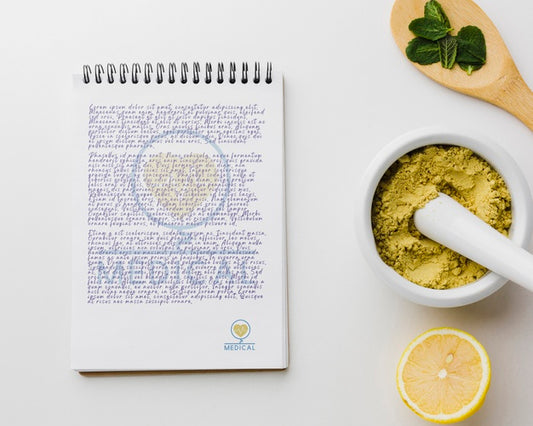 Free Notepad With Healthy Ingredients Psd