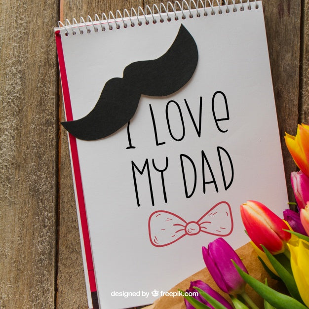 Free Notepad With Mustache For Father'S Day Psd