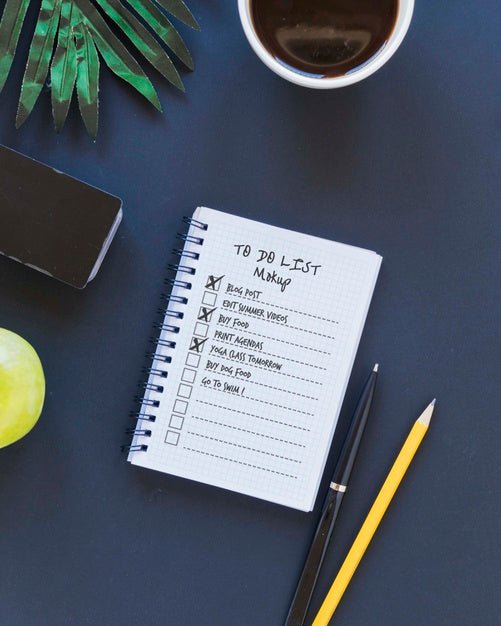 Free Notepad With To Do List And Coffee Psd