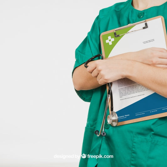 Free Nurse Holding Board With Document Psd