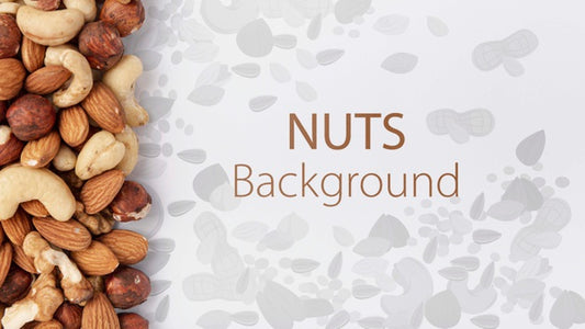Free Nuts Assortment Mock-Up Background Psd
