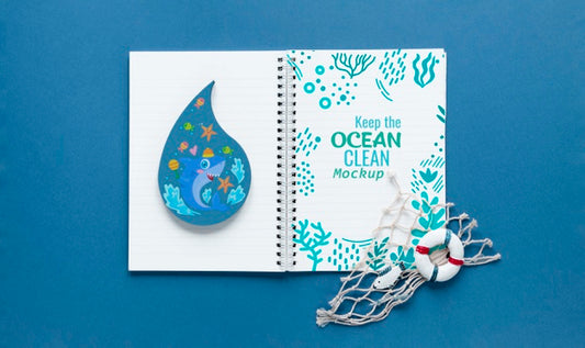 Free Ocean Day Mock-Up And Notes For Ocean Psd