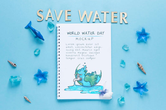 Free Ocean Day Mock-Up Save The Water Psd