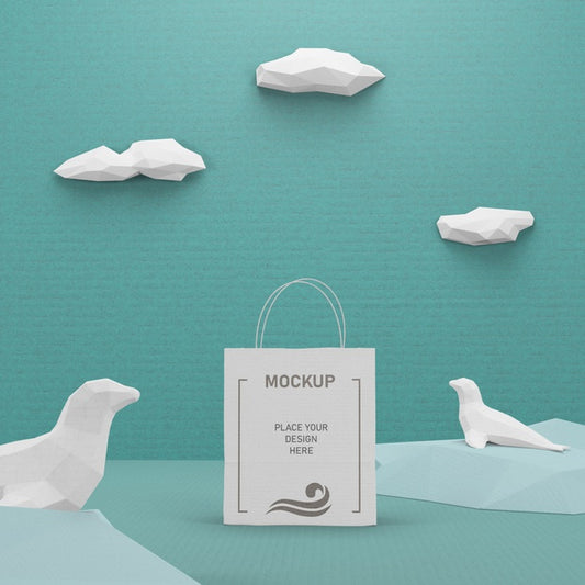 Free Ocean Day Paper Bag Kraft With Mock-Up Psd
