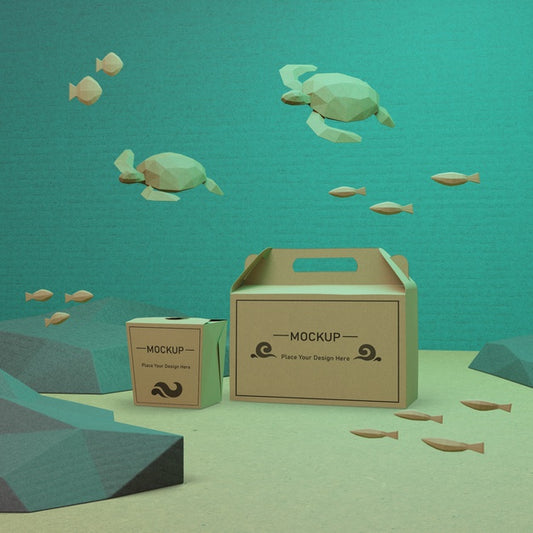 Free Ocean Day Paper Bags With Turtles Underwater Psd