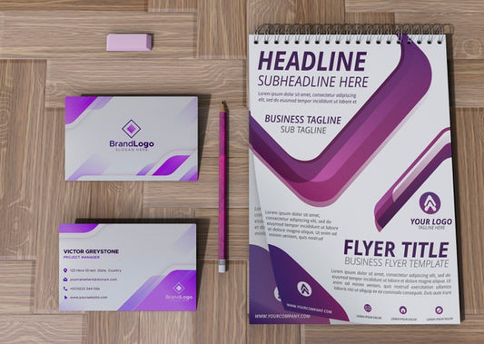 Free Office Card And Notepad Brand Company Business Mock-Up Paper Psd