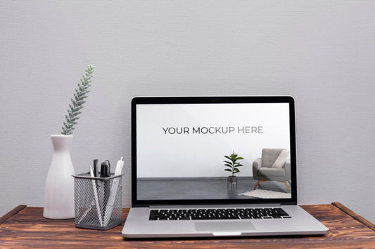 Free Office Desk Concept With Mock-Up Psd