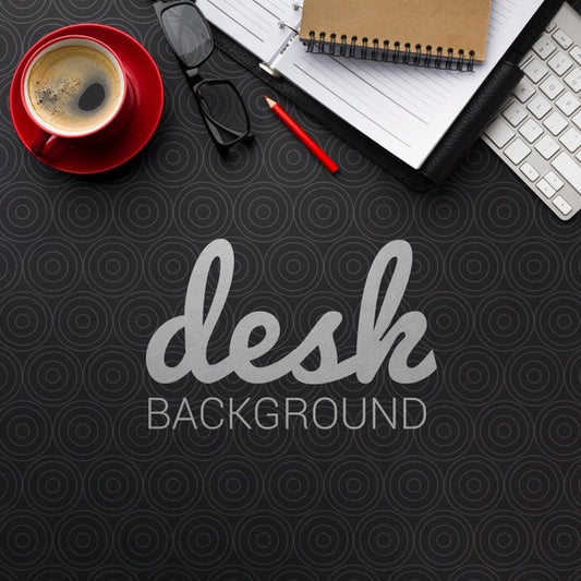 Free Office Desk Mock-Up With Stationery And Coffee Psd