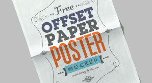 Free Offset Paper Horizontal Poster Mock-Up Psd File