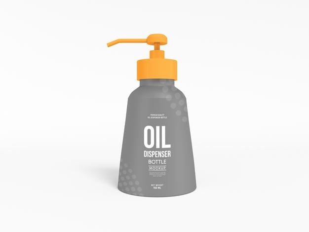 Free Oil Dispenser Pump Bottle Packaging Mockup Psd