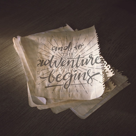 Free Old Paper Mockup For Adventure Concept Psd