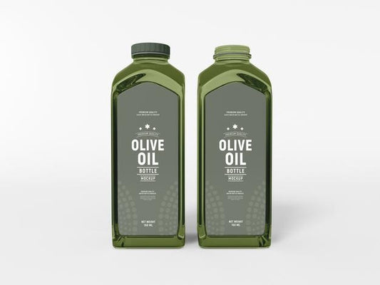 Free Olive Oil Bottle Packaging Mockup Psd