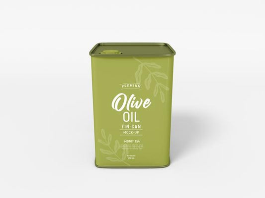 Free Olive Oil Metal Tin Can Mockup Psd