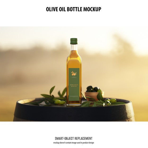 Free Olve Oil Bottle Mockup Psd