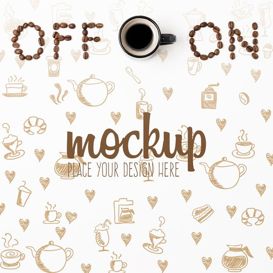 Free On And Off Concept Coffee Mock-Up Psd