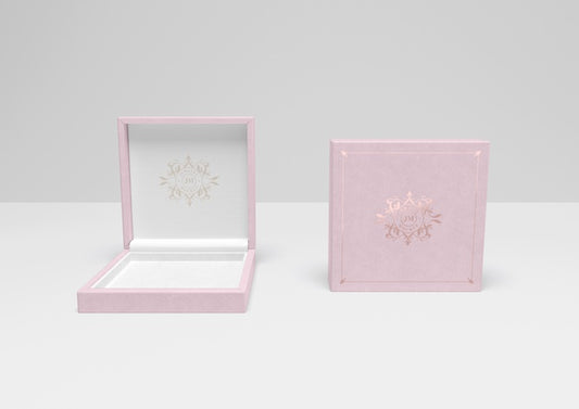 Free Open And Closed Pink Gift Box With Cover Psd