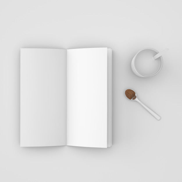 Free Open Book And Spoon With Coffee Psd