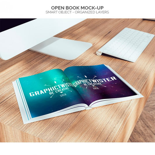 Free Open Book Mock-Up Psd