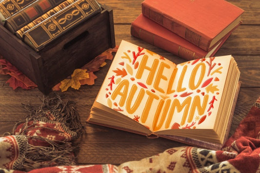 Free Open Book Mockup With Autumn Concept Psd