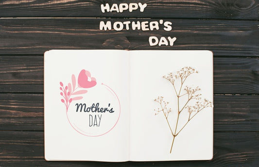 Free Open Book Mockup With Mothers Day Concept Psd