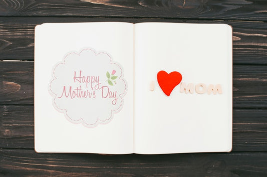 Free Open Book Mockup With Mothers Day Concept Psd