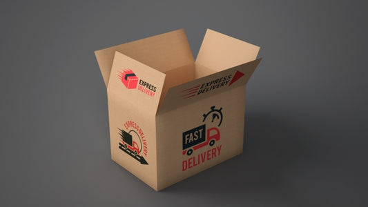 Free Open Delivery Box Mockup Psd