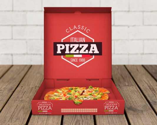 Free Open Pizza Box Mockup Psd