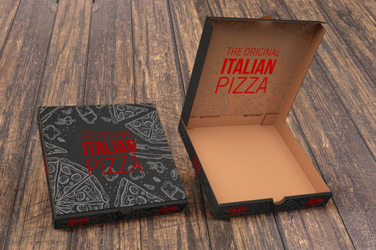 Free Open Pizza Box Mockup Psd