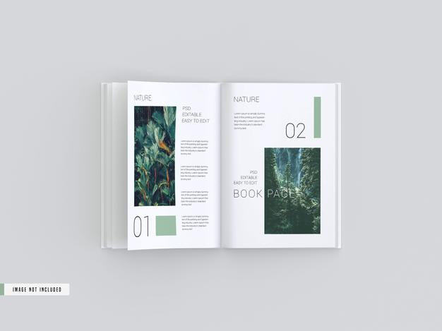 Free Open View Book Inside Pages Mockup Psd
