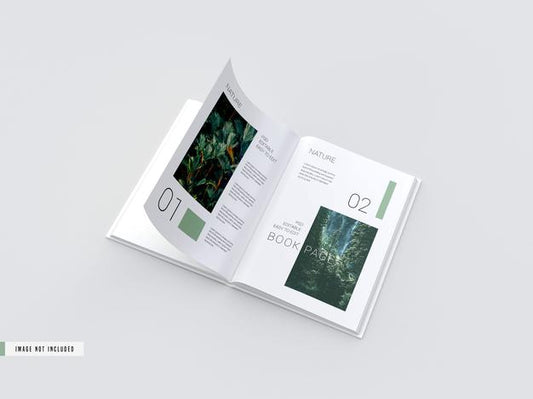Free Open View Book Inside Pages Mockup Psd