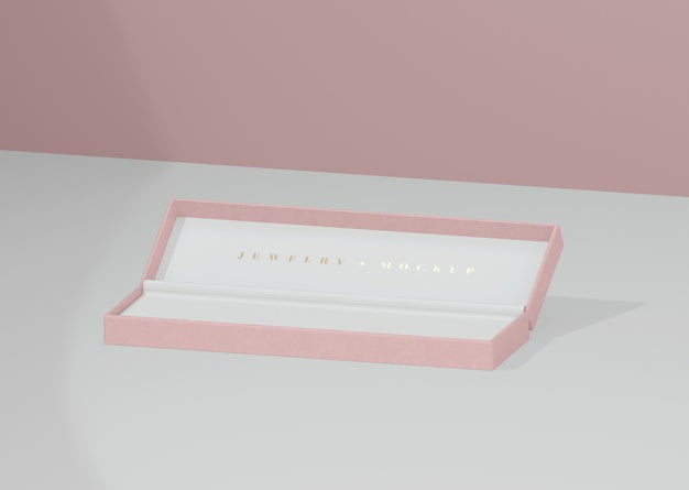 Free Opened And Empty Jewelry Box With Golden Inscription Psd