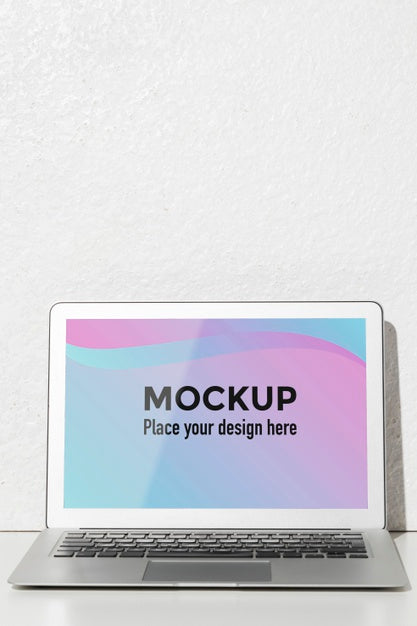 Free Opened Laptop With Screen Mockup Psd