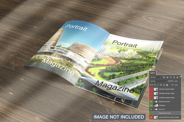 Free Opened Magazine Mockup Psd