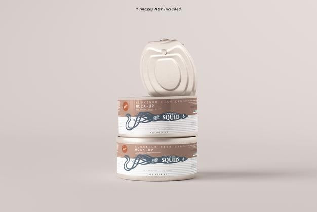 Free Opened Small Food Can Mockup Psd