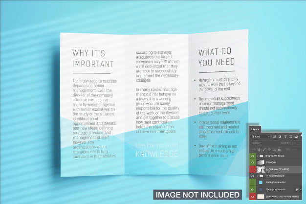 Free Opened Tri-Fold Flyer Mockup Psd