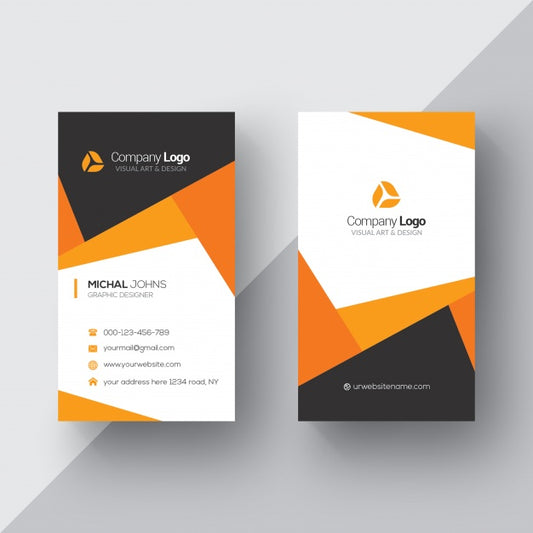 Free Orange And White Business Card Psd
