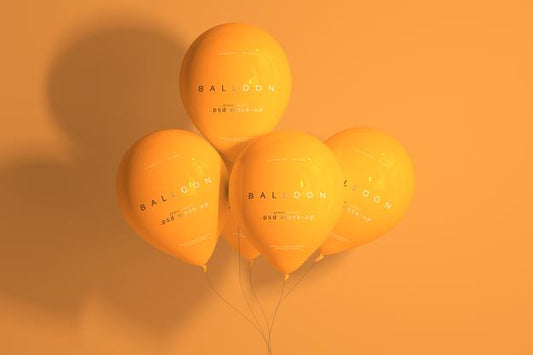 Free Orange Balloon Mockup Psd