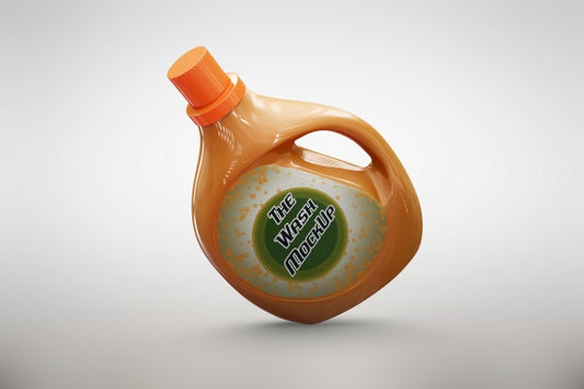 Free Orange Detergent Packaging Mock Up Psd