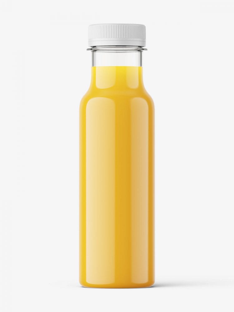 Free Orange Juice Bottle Mockup