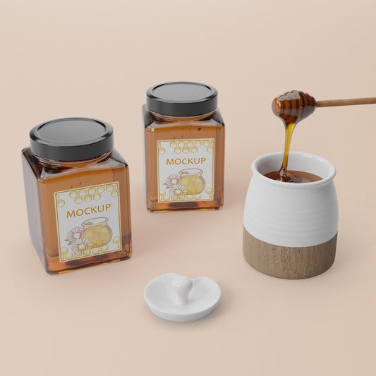 Free Organic Honey Product In Jar Psd